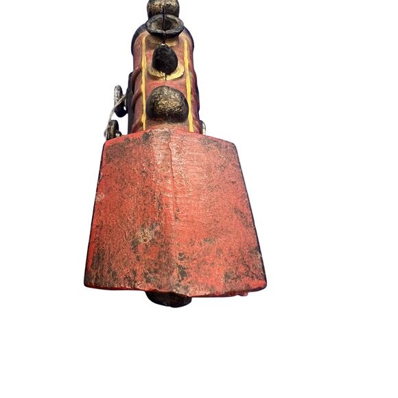 Vintage Cast Iron Locomotive Train Red Black Paint Antique Toy Train Engine - Picture 7 of 13